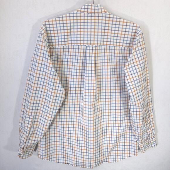 Pendleton Metro Shirt Mens M Blue Orange Plaid Wrinkle Resistant Long Sleeve - Picture 5 of 9